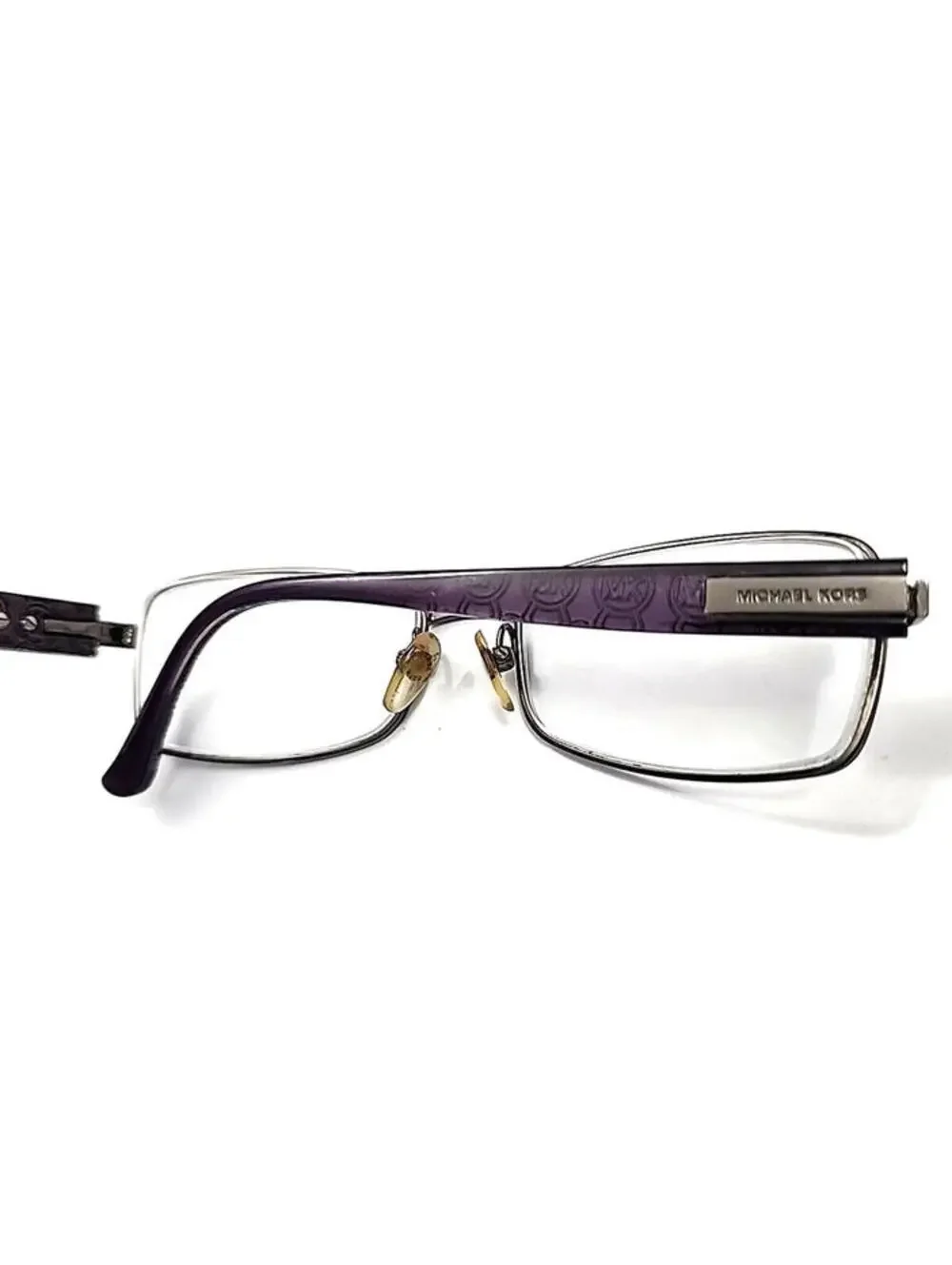 Michael Kors Gunmetal Purple Rectangle Eyeglasses 53-17 135